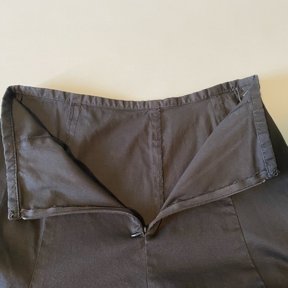 😍2/$20 Boho Sz 4 Black Cotton White Ribbon & Lace Embellished Midi Skirt - Picture 4 of 7